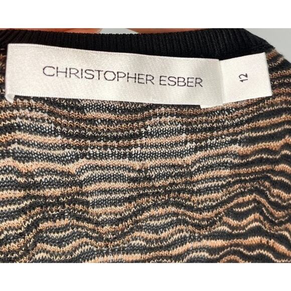 CHRISTOPHER ESBER Sz 12 AUS 8 US Palais Knitted Maxi Skirt Brown Black - Picture 3 of 11